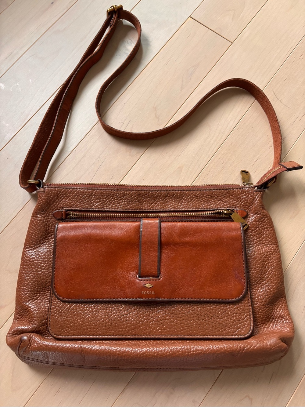 Fossil Kinley Medium Crossbody Bag Pebbled Leather